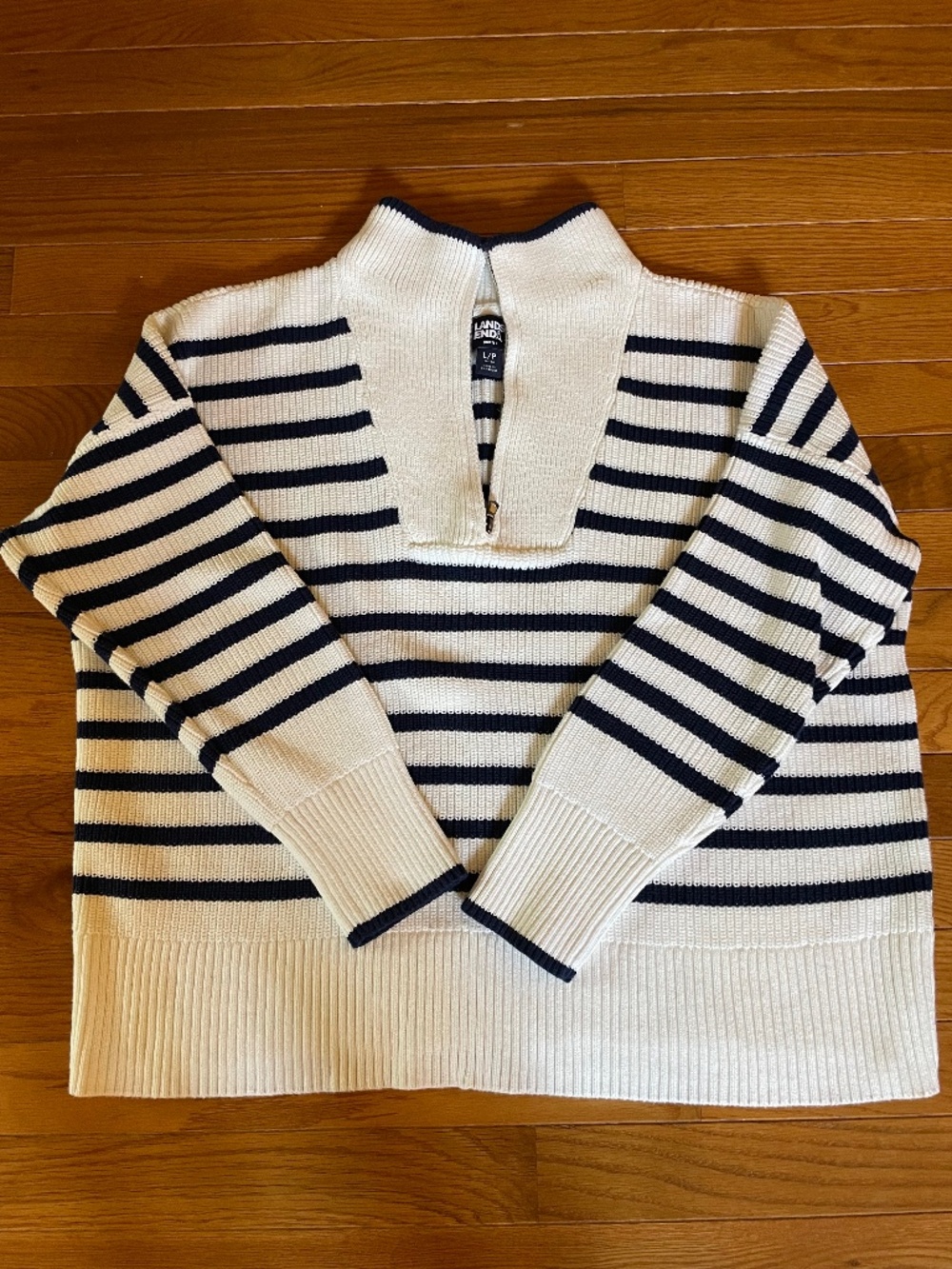 100% Cotton Lands’ End Quarter Zip Drifter Sweater